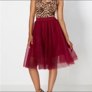 Burgundy Tulle Skirt
